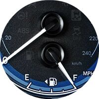 2019 Toyota Corolla fuel gauge closeup