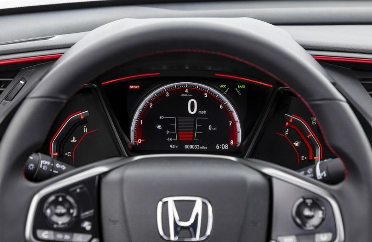 2020 Honda Civic SI steering wheel and instrument cluster