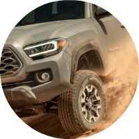 2020 Toyota Tacoma kicking up dirt