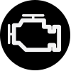 black dot with white engine