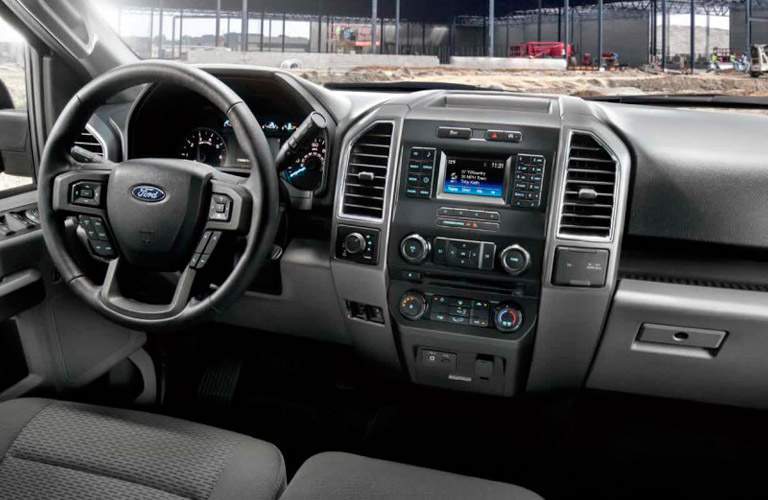 2017 Ford F-150 interior dash steering wheel and infotainment system