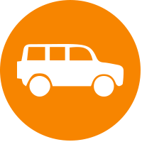 Orange and White SUV Logo