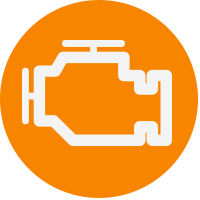 Orange and White Engine Logo
