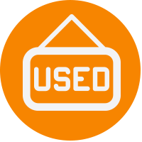 Orange and White Used Sign Logo