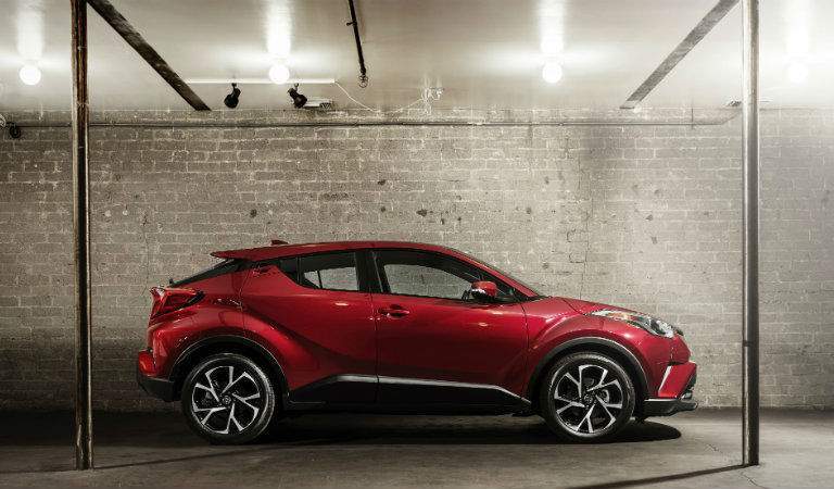 Red 2018 Toyota C-HR Side Exterior Parked in Garage