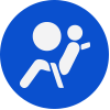 Safety Icon with Seat Belt and Air Bag