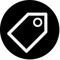 black icon sales tag