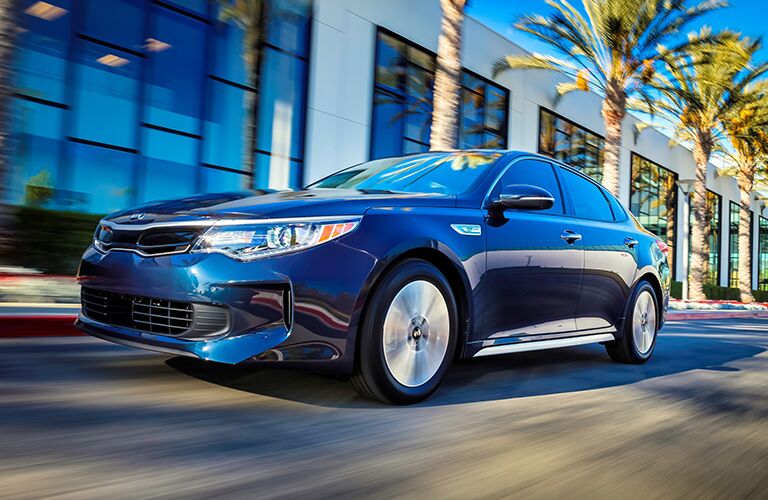 dark blue kia optima hybrid