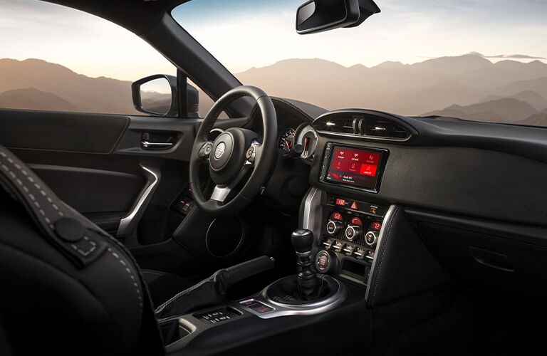 Steering wheel, gauges, and touchscreen in 2020 Toyota 86