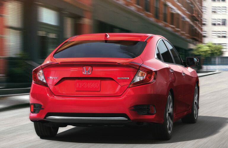 rear of red honda civic
