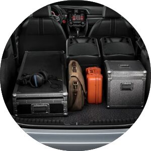 cargo stowed in the back of a honda civic hatchback