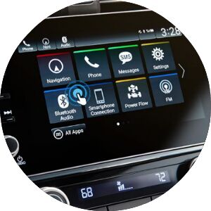 close-up view of Honda vehicle touch screen