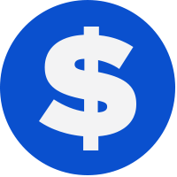 blue dollar sign icon