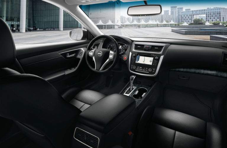 2018 Nissan Altima black leather interior and dashboard