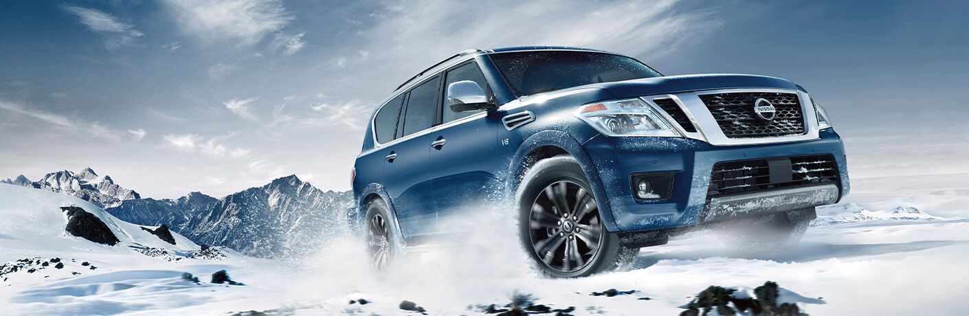 2020 Nissan Armada driving off-road in snow