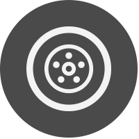 Tire icon in gray