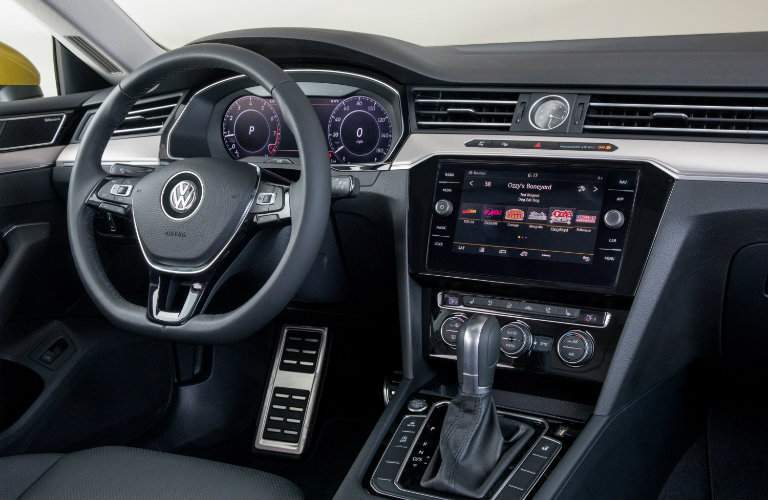 2019 Volkswagen Arteon interior with touchscreens prominently displayed