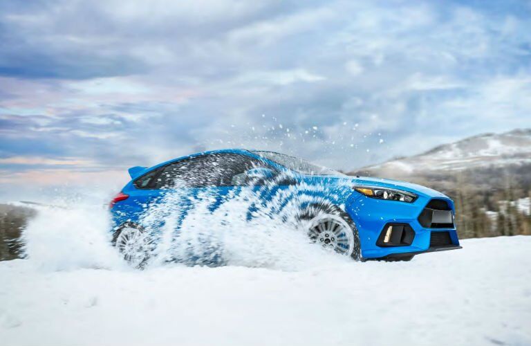 2017 Ford Focus driving through snow