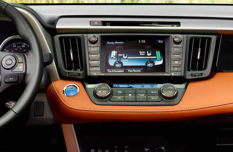 Close-up of touchscreen on 2017 Toyota RAV4