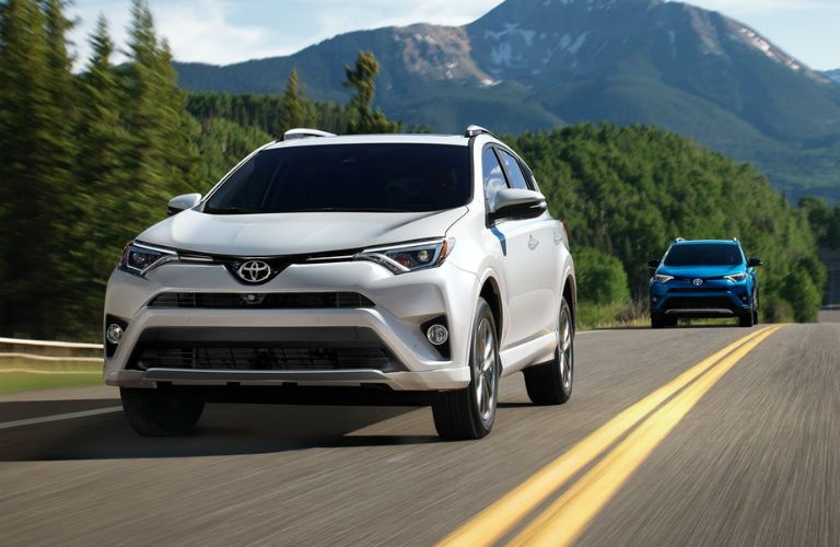 2018 Toyota RAV4 by the mountains