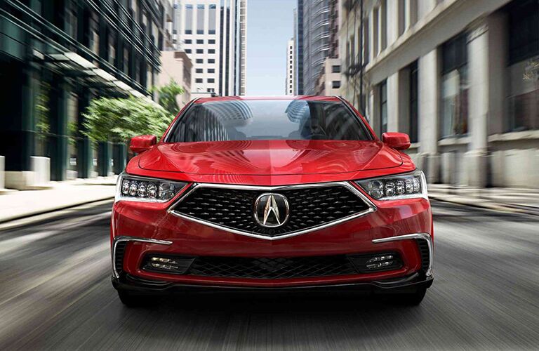 2019 Acura RLX driving downtown