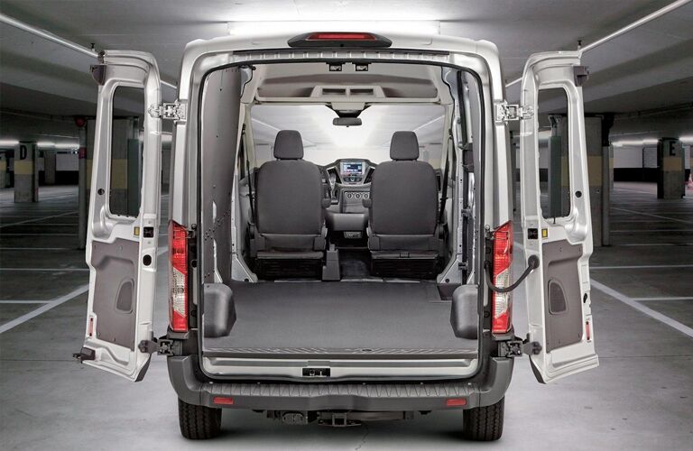 Open doors of the 2019 Ford Transit