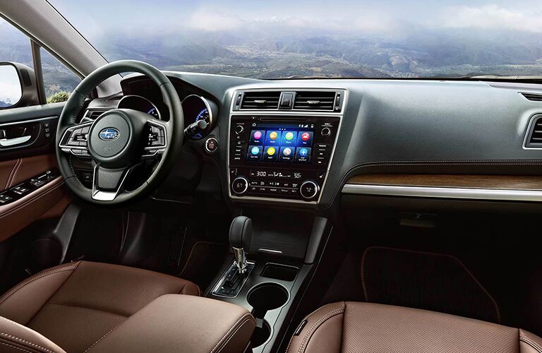 Front seats and dashboard in the 2019 Subaru Outback