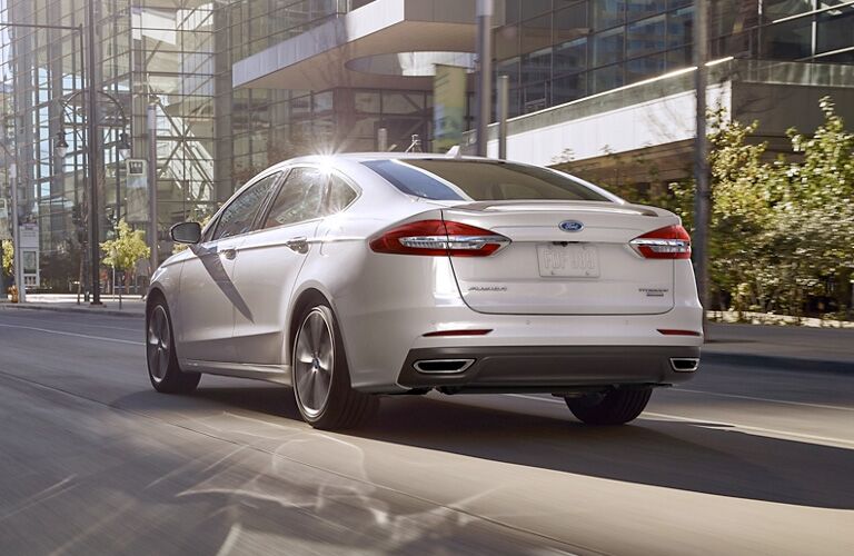 2020 Ford Fusion driving downtown