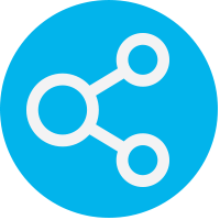 Blue dot with connected icon