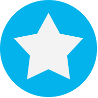 Blue dot with star icon