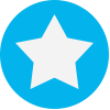 Blue dot with star icon