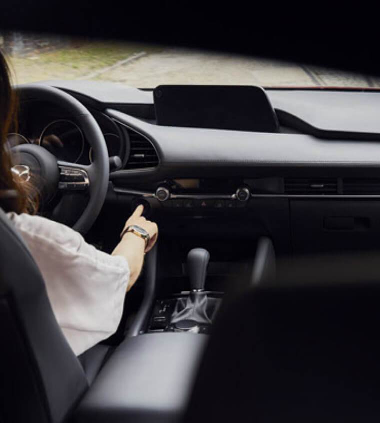 2019 Mazda3 being started as seen from the back seat
