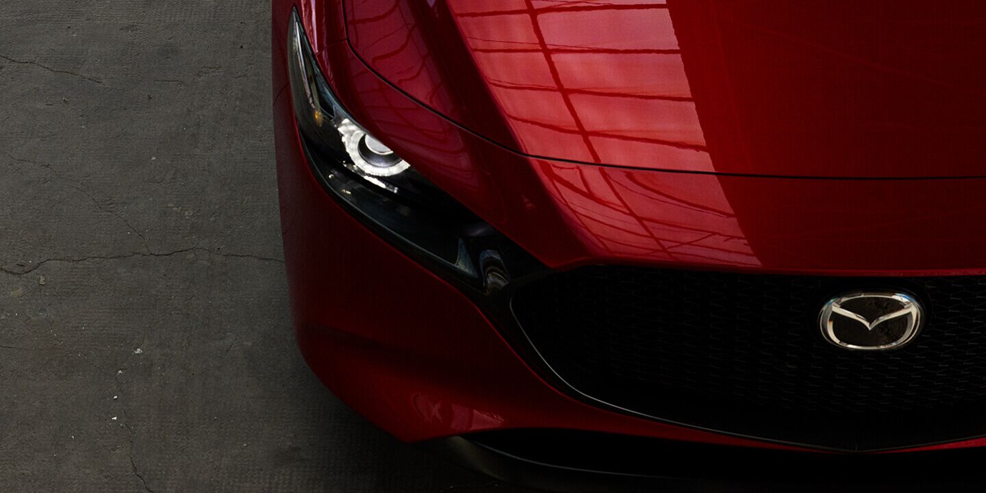 Top view of a 2019 Mazda3 hood