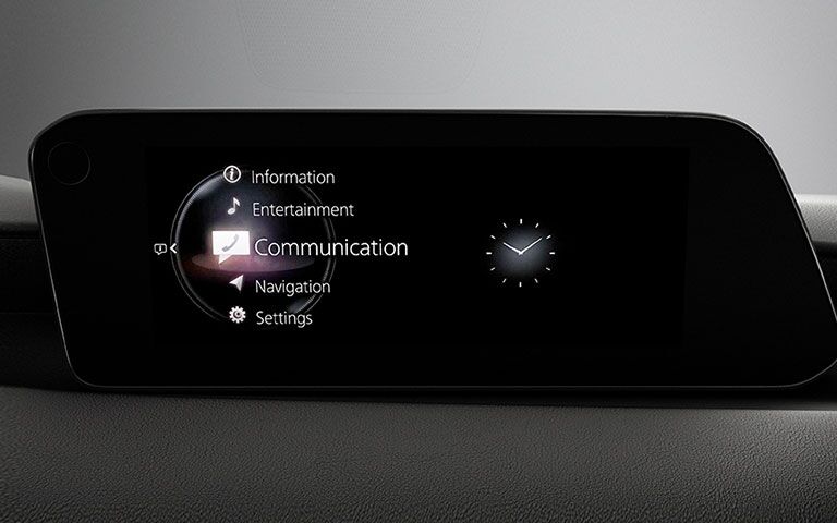 The touchscreen display of the 2019 Mazda3