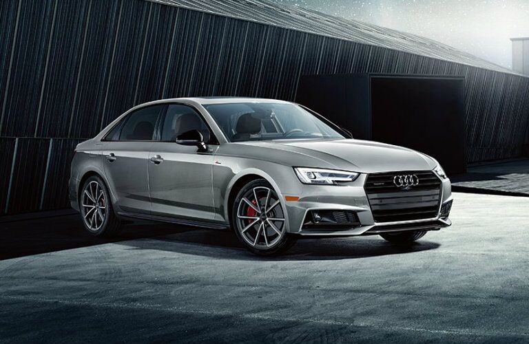 front side view of silver Audi A4