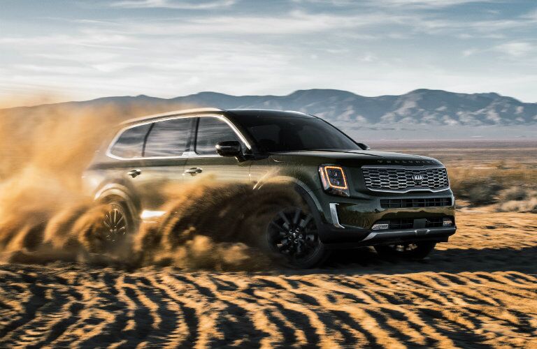2020 Kia Telluride driving in the dirt