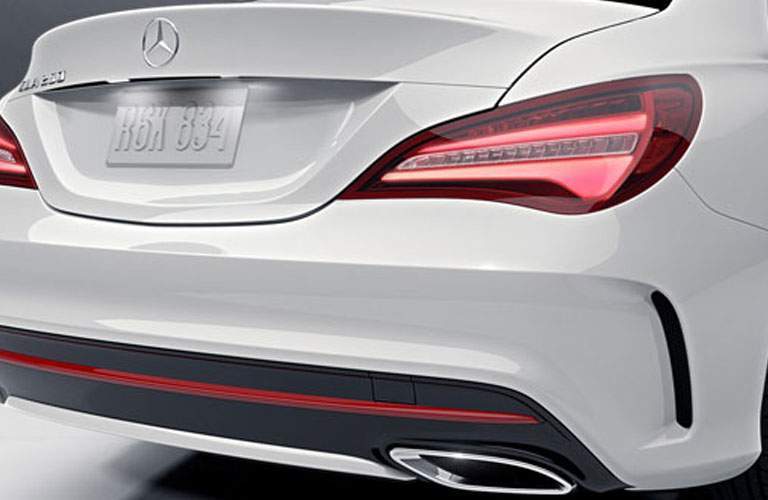 white 2018 Mercedes-Benz CLA rear bumper with taillight