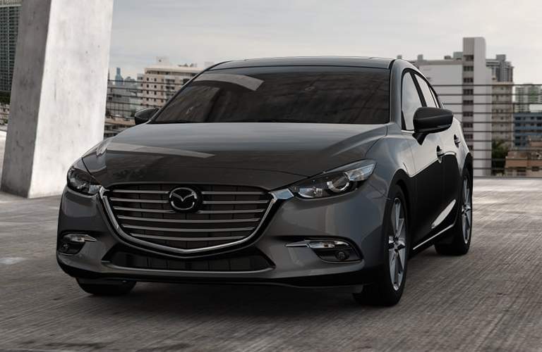 front view, grille or dark gray mazda3