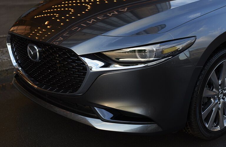 silver mazda3 front end close up
