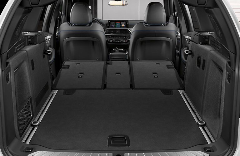 Seats of 2019 BMW X3 folded down to reveal cargo area