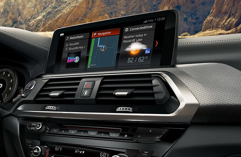 Center touchscreen and air vents of 2019 BMW X3