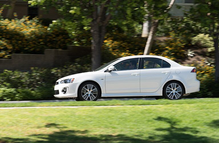 2017 Mitsubishi Lancer in white side profile