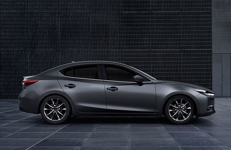 Gray 2018 Mazda3 Side Exterior in Garage