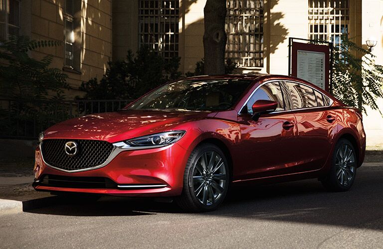 Red 2019 Mazda6 on a City Street