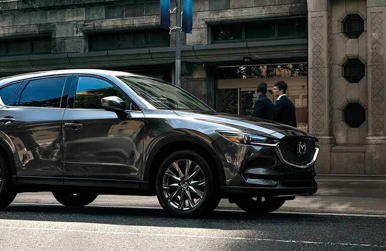 Gray 2020 Mazda CX-5 Front Exterior on a City Street