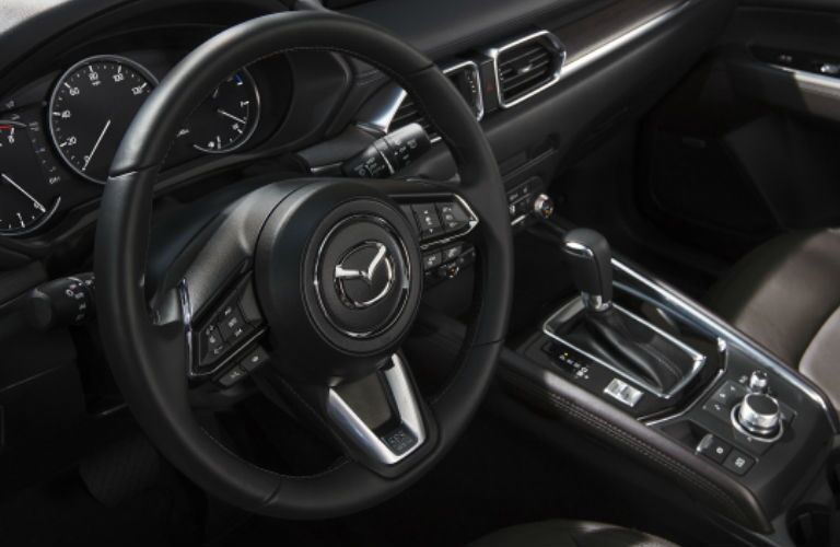 Close Up of 2021 Mazda CX-5 Steering Wheel