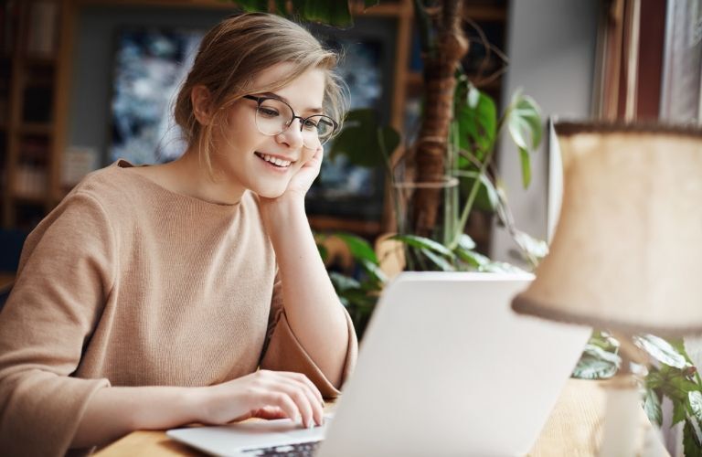 Woman Shopping Online with Laptop