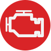 Engine icon in red