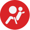 Airbag icon in red