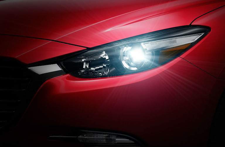 2018 Mazda3 headlight in red